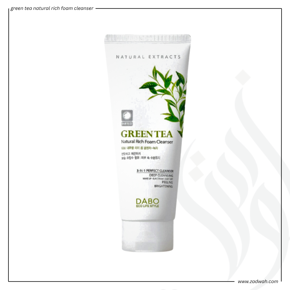 zadwah - dabo - green tea natural rich foam cleanser - 180ml n zadwah - dabo - green tea natural rich foam cleanser - 180ml n
