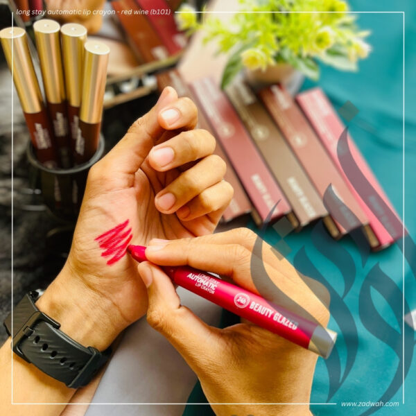 zadwah - beauty glazed - long stay automatic lip crayon - red wine (b101)n