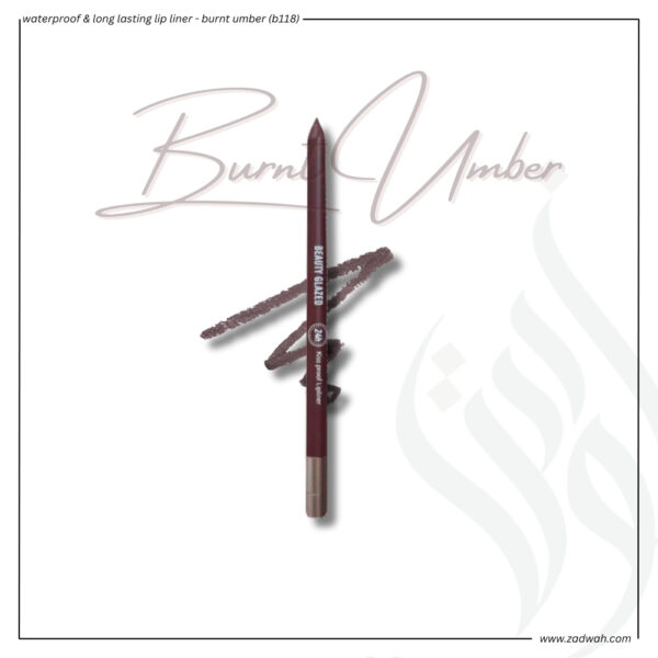 zadwah - beauty glazed - waterproof & long lasting lip liner - burnt umber (b118)n