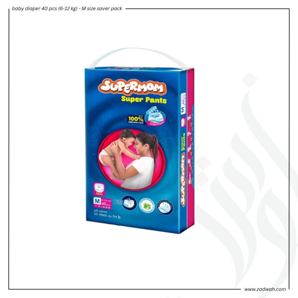 zadwah - supermom - baby diaper 40 pcs (6-12 kg) - M size saver packn