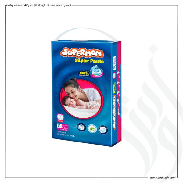 zadwah - supermom - baby diaper 42 pcs (0-8 kg) - S size saver packn