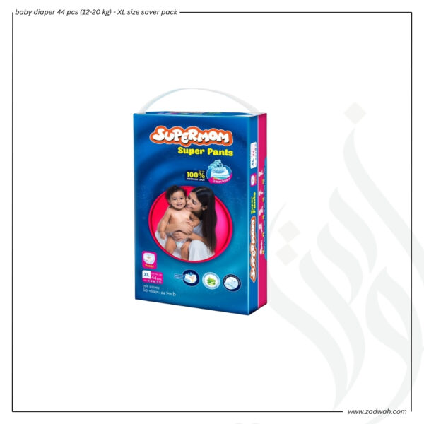zadwah - supermom - baby diaper 44 pcs (12-20 kg) - XL size saver packn