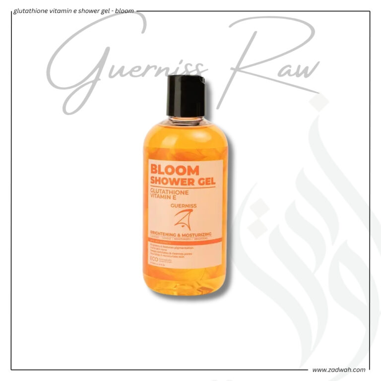 zadwah - guerniss raw - glutathione vitamin e shower gel - bloom