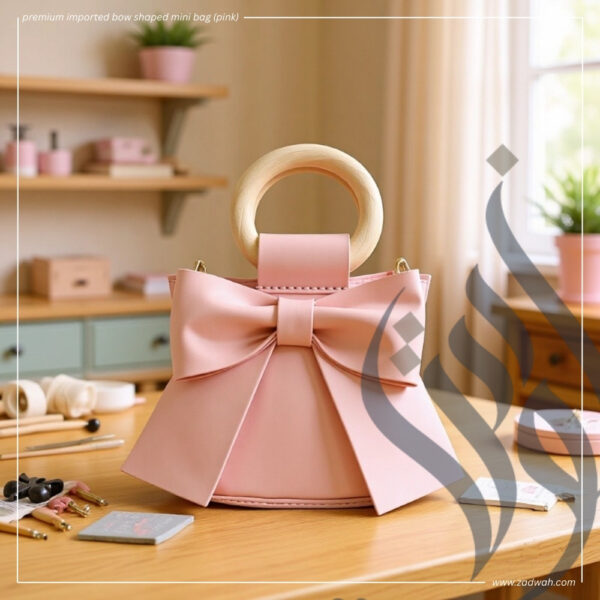 zadwah - premium imported bow shaped mini bag (pink)