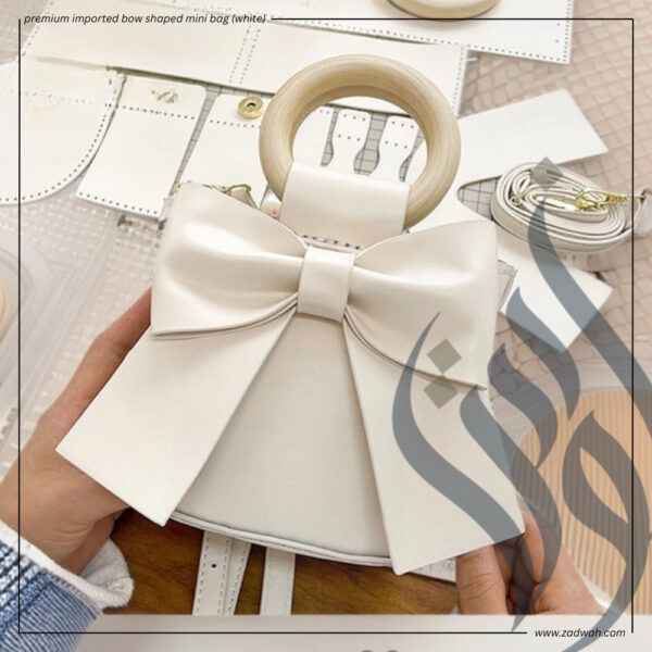 zadwah - premium imported bow shaped mini bag (white)