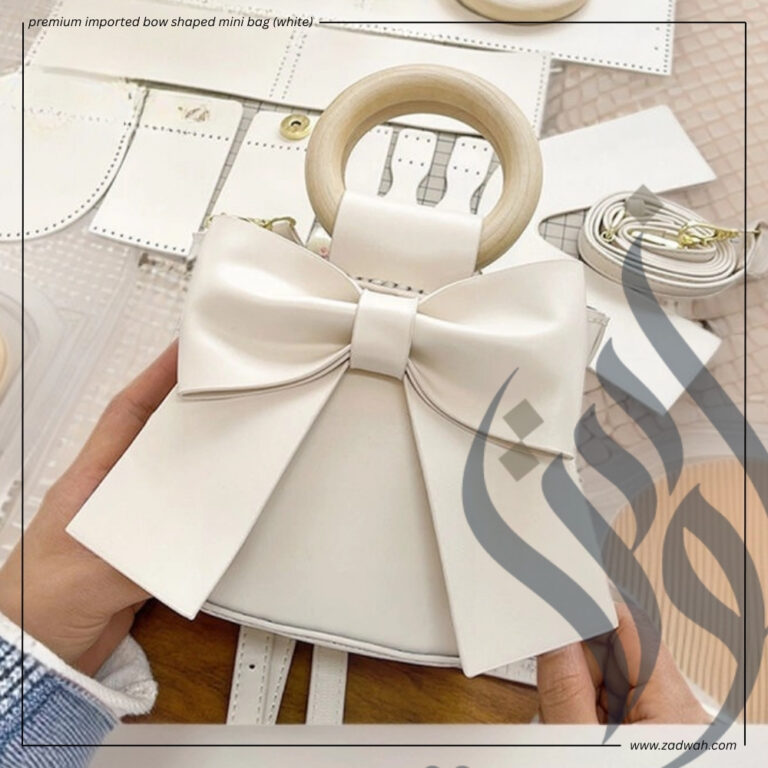 zadwah - premium imported bow shaped mini bag (white)
