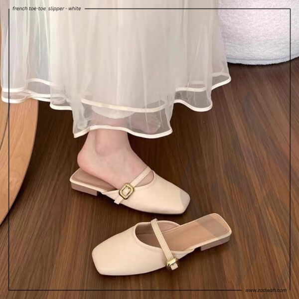 zadwah - zadwah - french toe-toe slipper - white