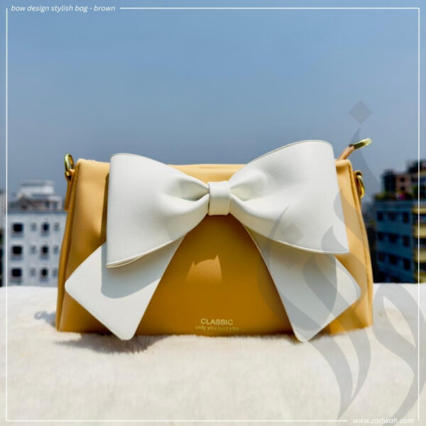 zadwah - bow design stylish bag - brown