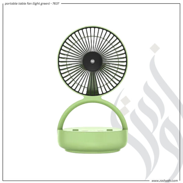 zadwah - dp - portable table fan (light green) - 7637