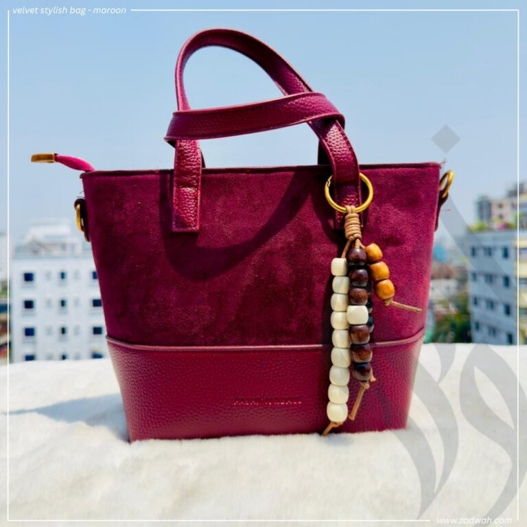 zadwah - velvet stylish bag - maroon