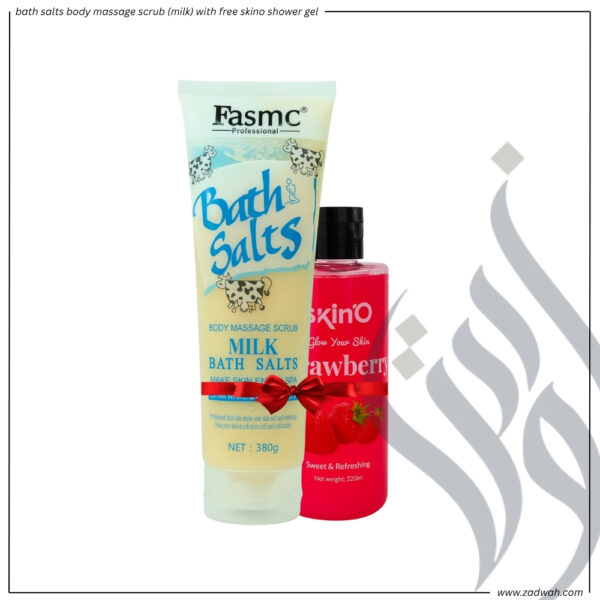 zadwah - fasmc - bath salts body massage scrub (milk) with free skino shower gel