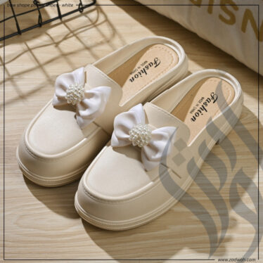 zadwah - nafeera - bow shape pookie shoes - white