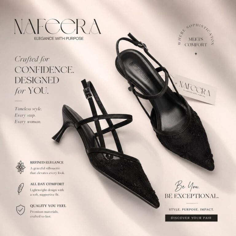 zadwah - nafeera - high pencil heel shoe - black