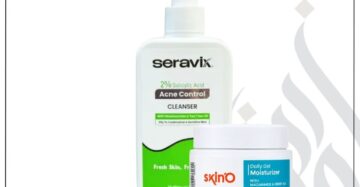 zadwah - seravix 2% salicylic acid cleanser(240ml) with free skino daily gel moisturizer(50ml) - 290ml