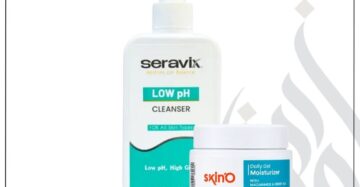 zadwah - seravix low pH cleanser(240ml) with free skino daily gel moisturizer(50ml) - 290ml