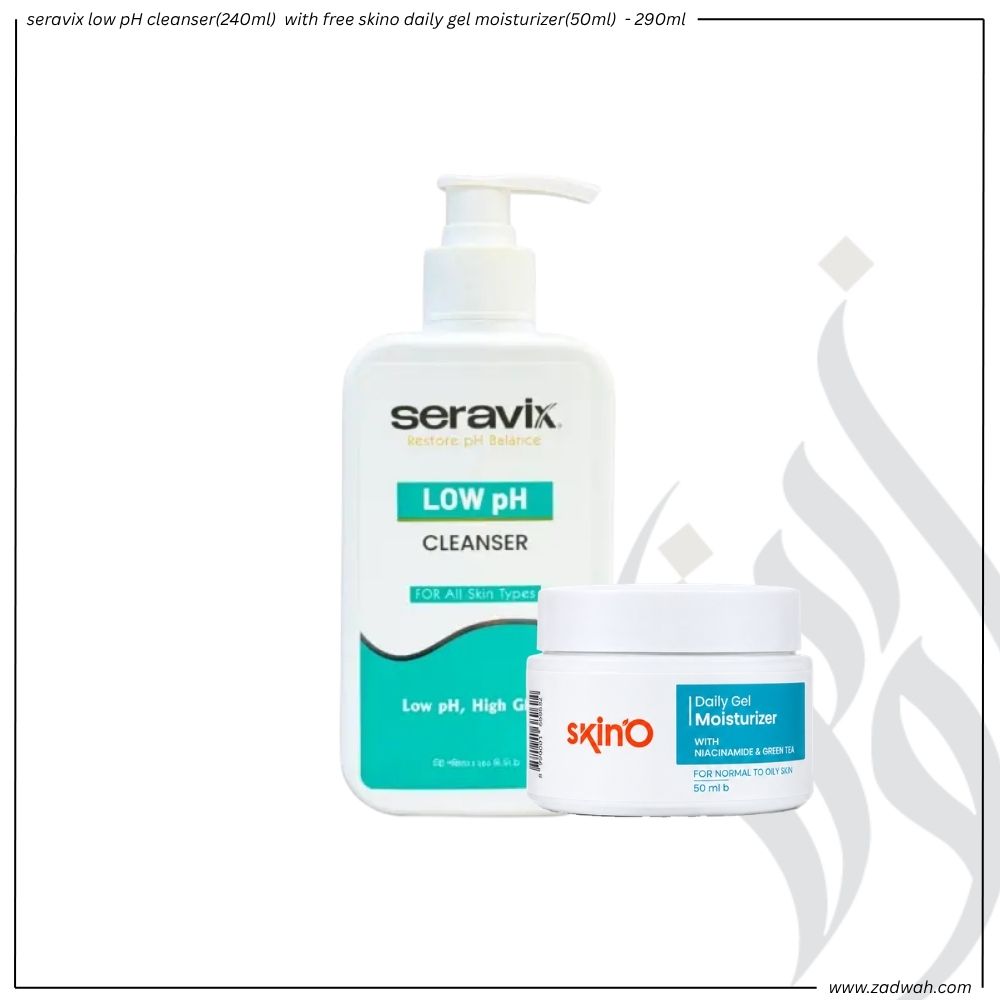 zadwah - seravix low pH cleanser(240ml) with free skino daily gel moisturizer(50ml) - 290ml zadwah - seravix low pH cleanser(240ml) with free skino daily gel moisturizer(50ml) - 290ml