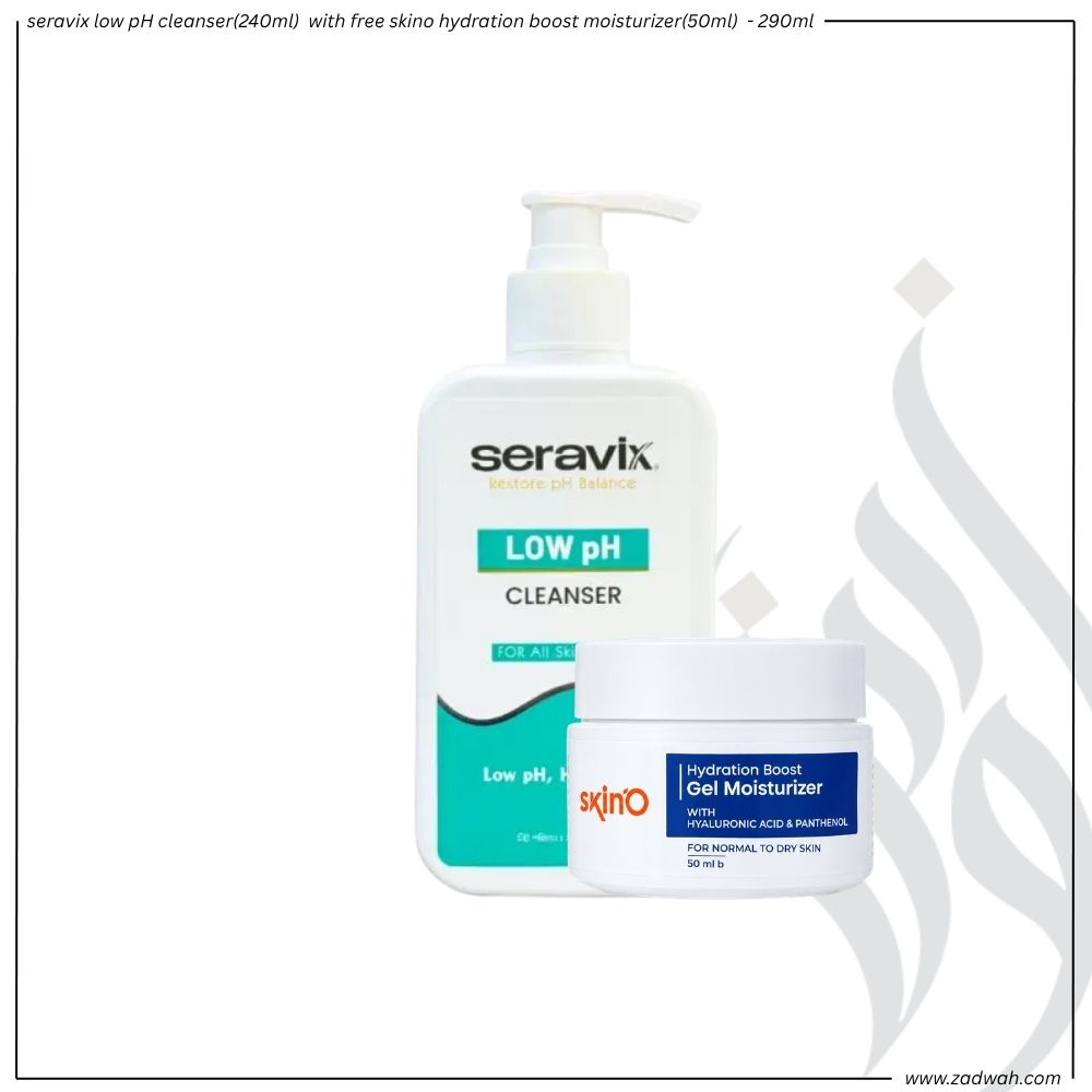 zadwah - seravix low pH cleanser(240ml) with free skino hydration boost moisturizer(50ml) - 290ml zadwah - seravix low pH cleanser(240ml) with free skino hydration boost moisturizer(50ml) - 290ml